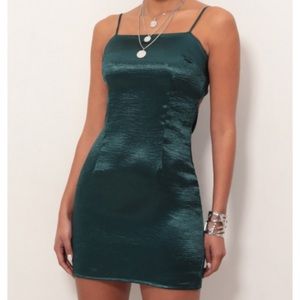 Green Satin Ariel homecoming dress